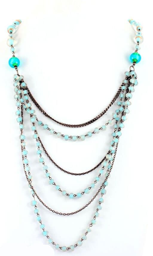 TURQ SILVER NECKLACE