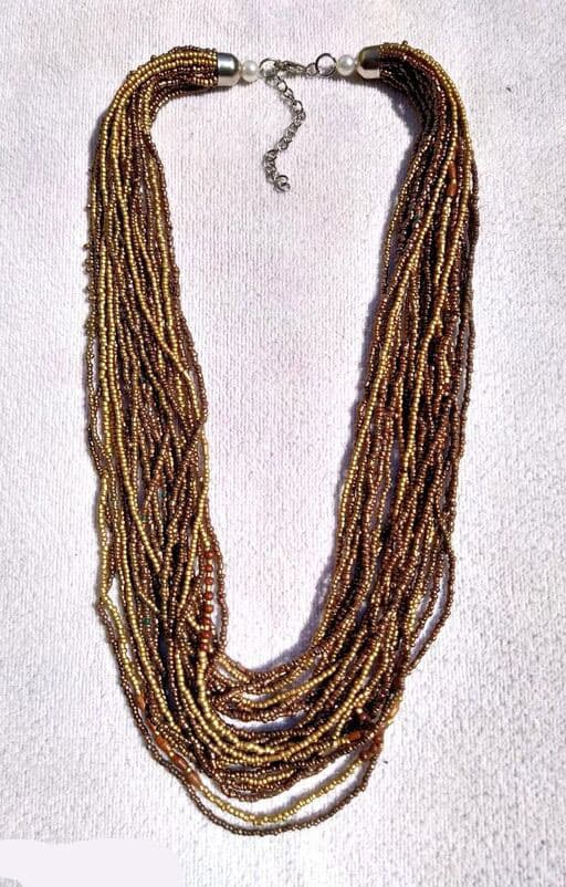 GOLD MULTI SEED BEAD NECKLACE
