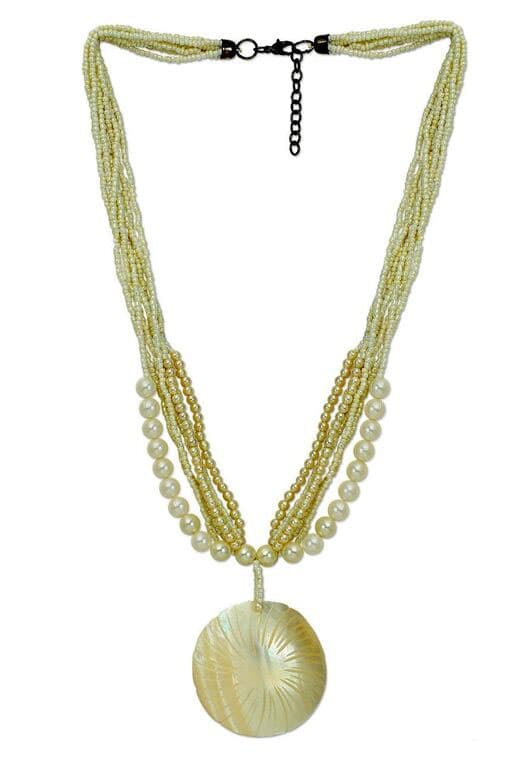 SHELL AND SEED BEAD NECKLACE