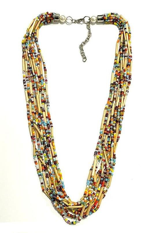 MULTI SEED AND BUGLE BEAD NECKLACE