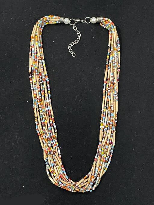 MULTI SEED AND BUGLE BEAD NECKLACE