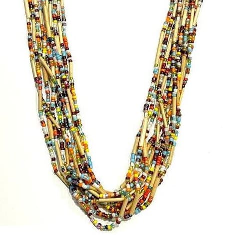 MULTI SEED AND BUGLE BEAD NECKLACE
