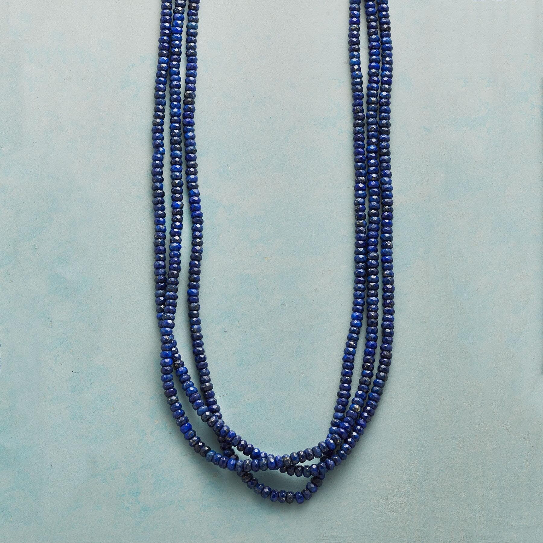 BLUE CRYSTAL BEAD MULTI ROW NECKLACE