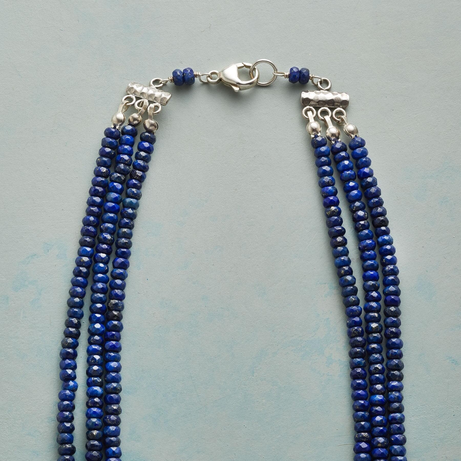 BLUE CRYSTAL BEAD MULTI ROW NECKLACE