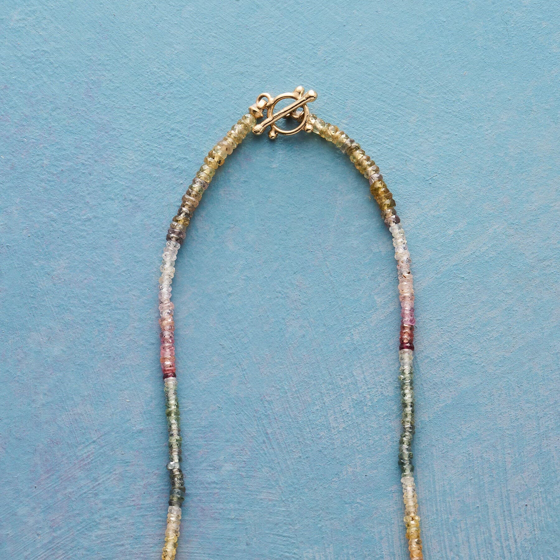 MULTI SILVER INSIDE GLASS BEAD LONG NECKLACE