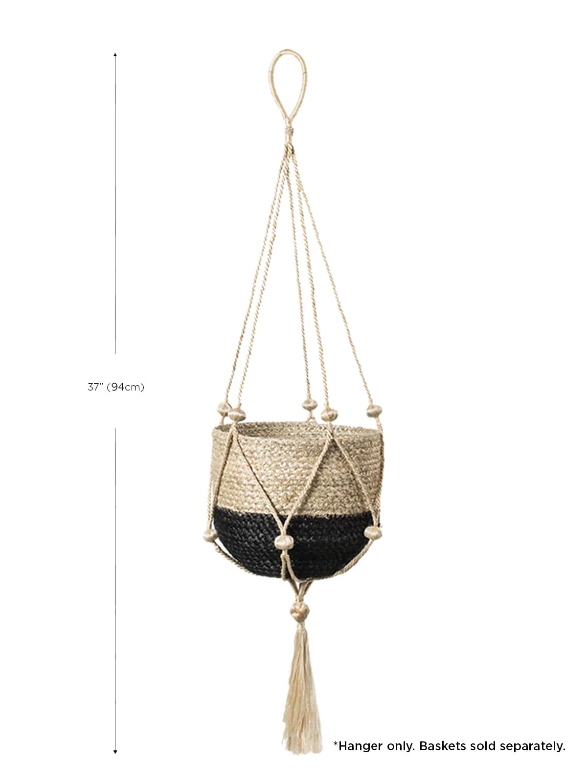 BLACK AND NATURAL JUTE PLANT HANGER