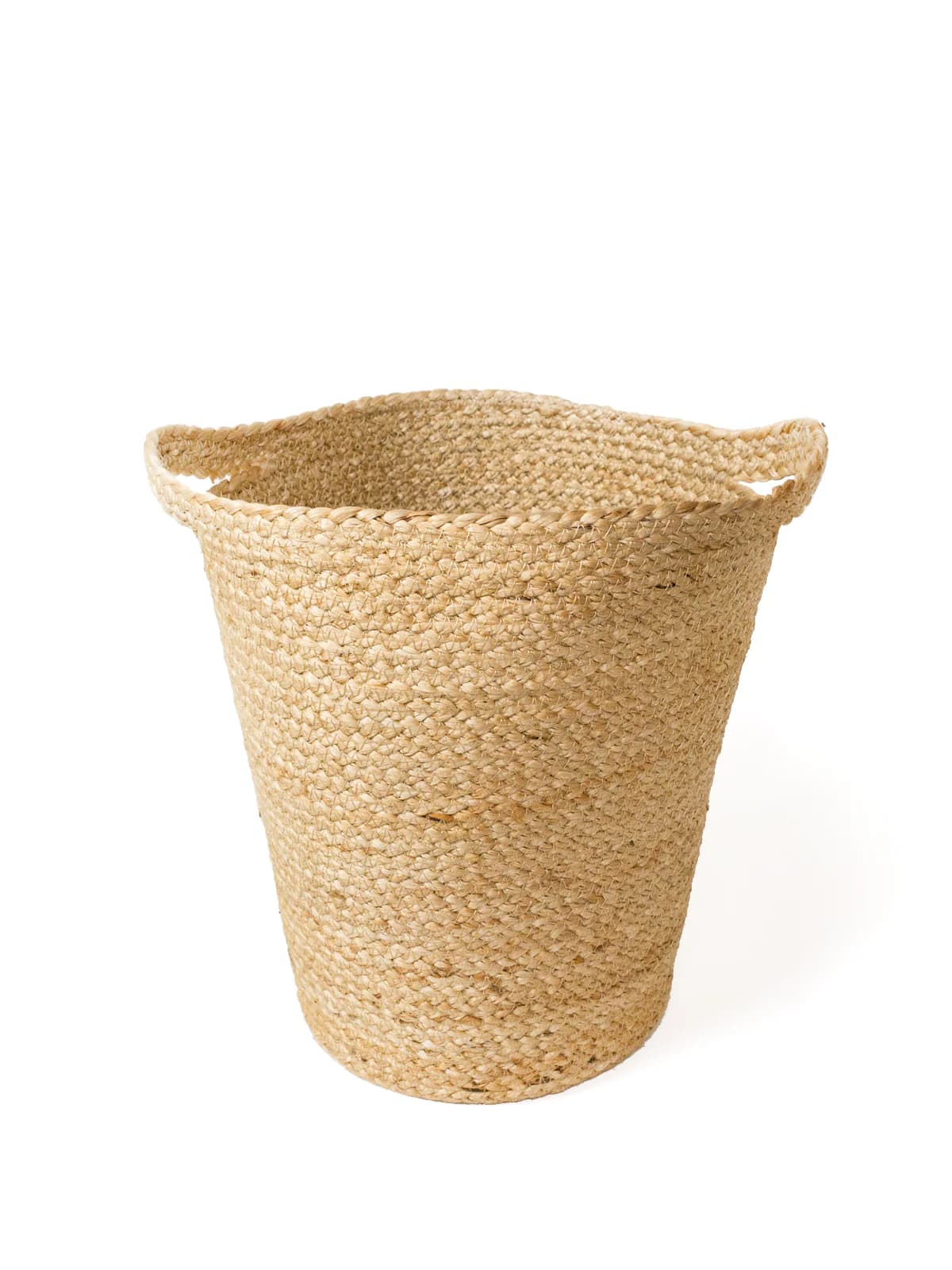 JUTE WOVEN PLANT BASKET WITH SLIT HANDLE  SET OF 3