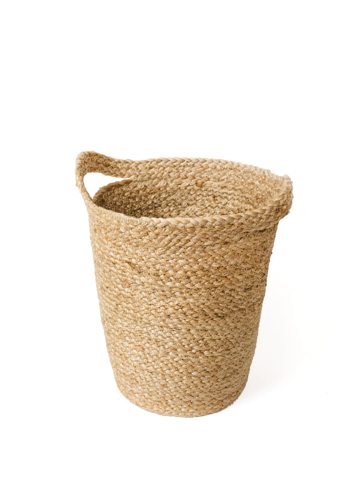 JUTE WOVEN PLANT BASKET WITH SLIT HANDLE  SET OF 3