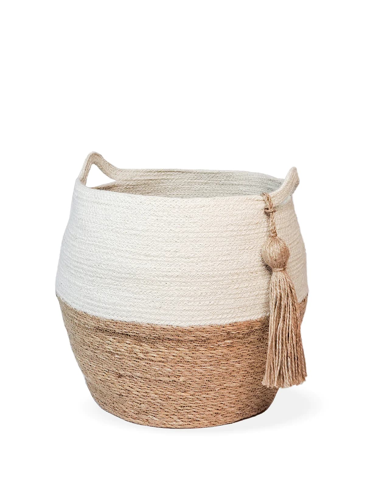 JUTE WOVEN JAR SHAPE PLANT BASKET SET OF 2