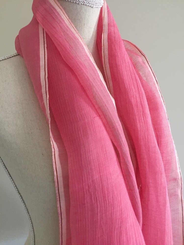 RASPBERRY FUCHSIA CHANDERI SILK COTTON MIX SCARF