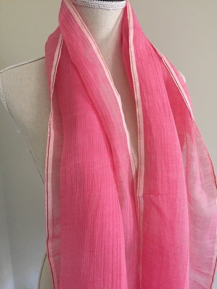 RASPBERRY FUCHSIA CHANDERI SILK COTTON MIX SCARF