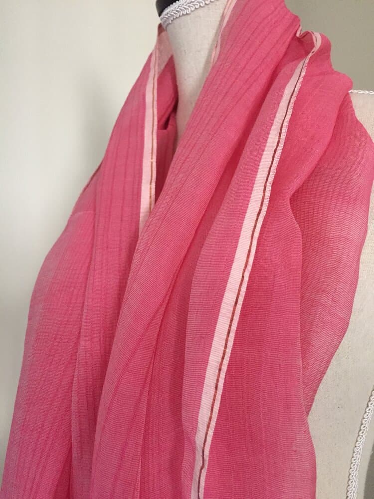 RASPBERRY FUCHSIA CHANDERI SILK COTTON MIX SCARF