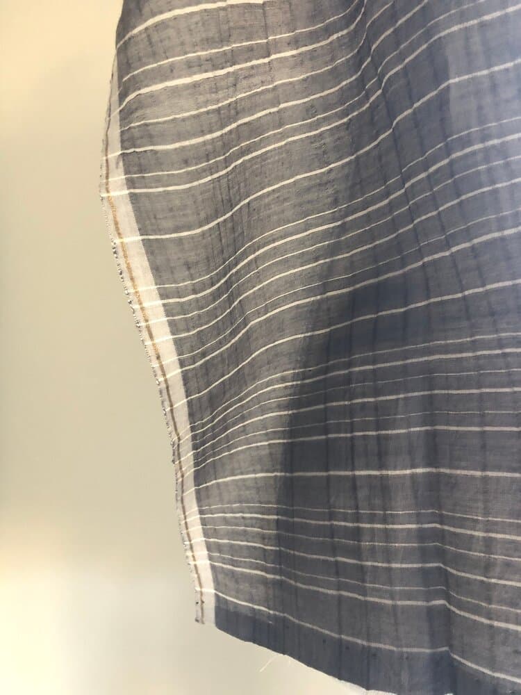 CHARCOAL GREY CHANDERI SILK COTTON MIX SCARF