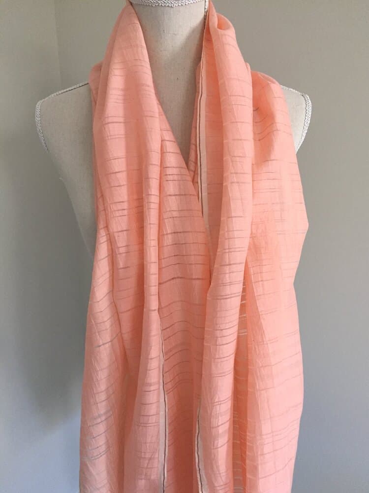 CORAL PINK CHANDERI SILK COTTON MIX SCARF