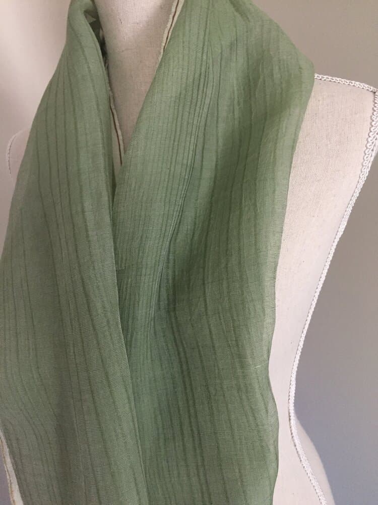 JADE GREEN CHANDERI SILK COTTON MIX SCARF