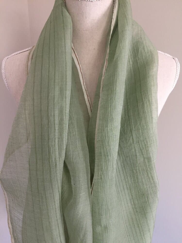 JADE GREEN CHANDERI SILK COTTON MIX SCARF