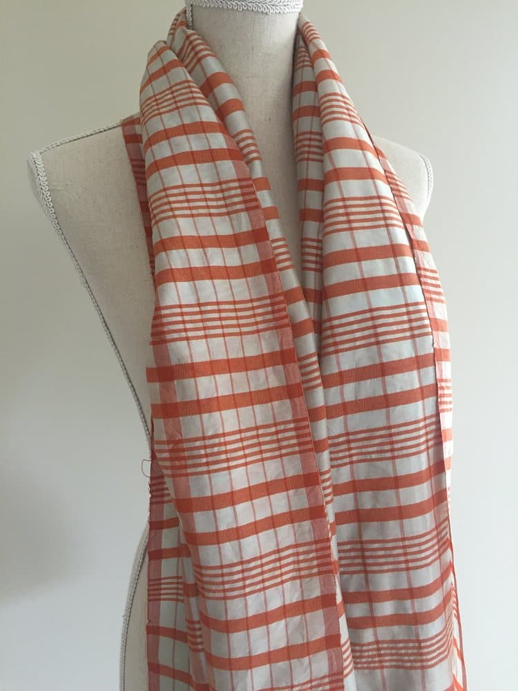 WHITE CORAL SILK AND WOOL MIX SCARF