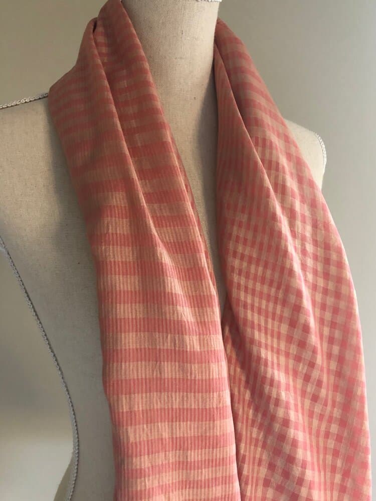 ORANGE PINK SILK AND KHADI MIX SCARF