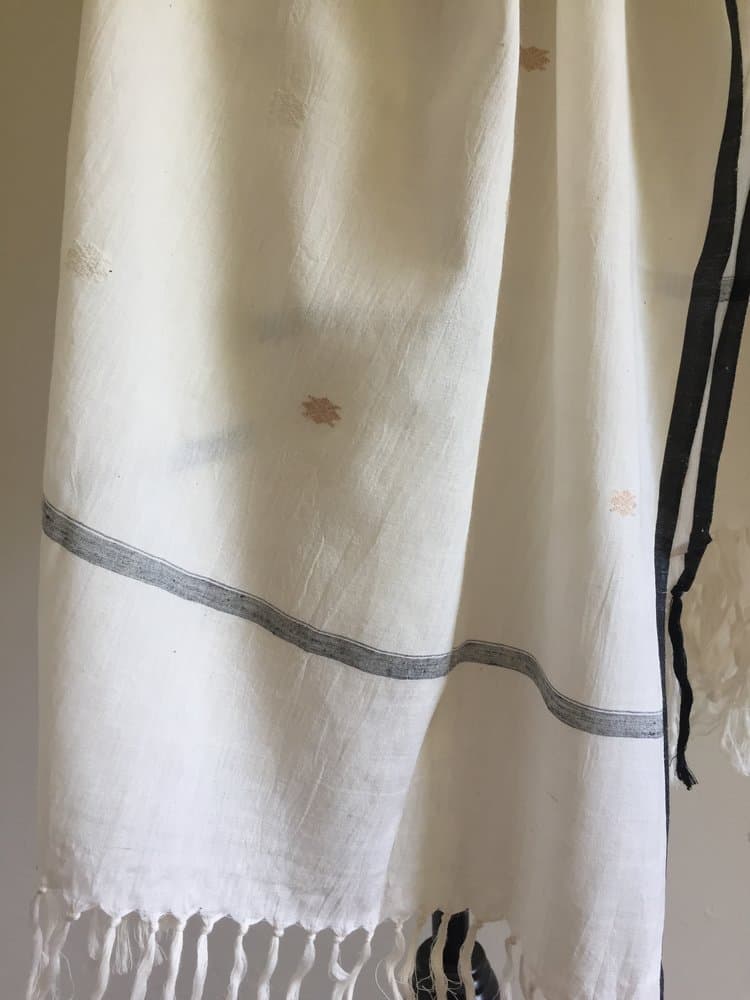 IVORY MULMUL COTTON SCARF