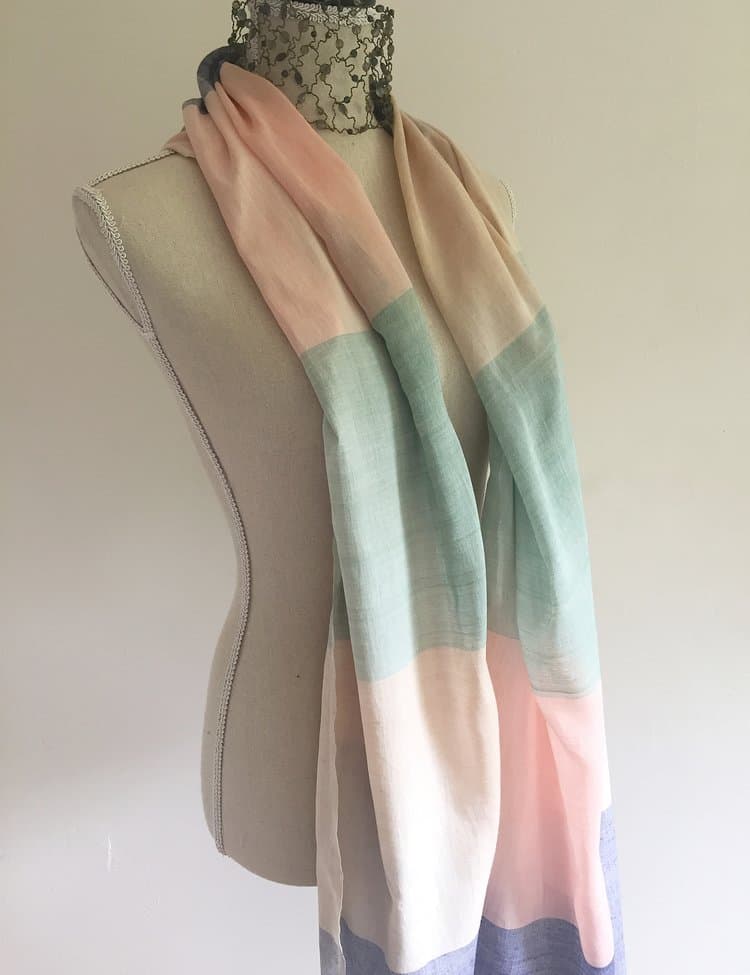 PASTEL PINK SQUARE MULMUL COTTON SCARF