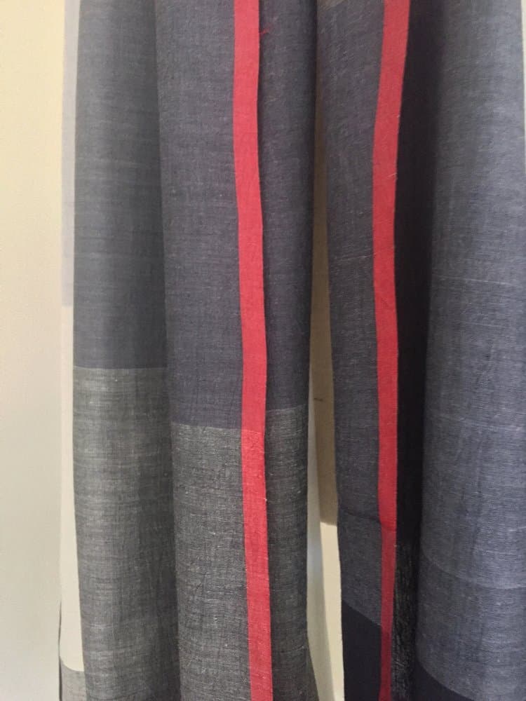DARK GREY SQUARE MULMUL COTTON SCARF