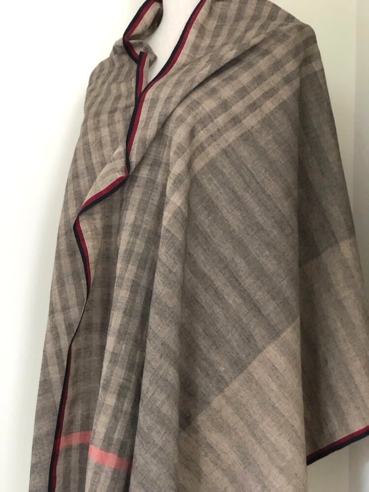 GREY AND PINK MULMUL COTTON SCARF