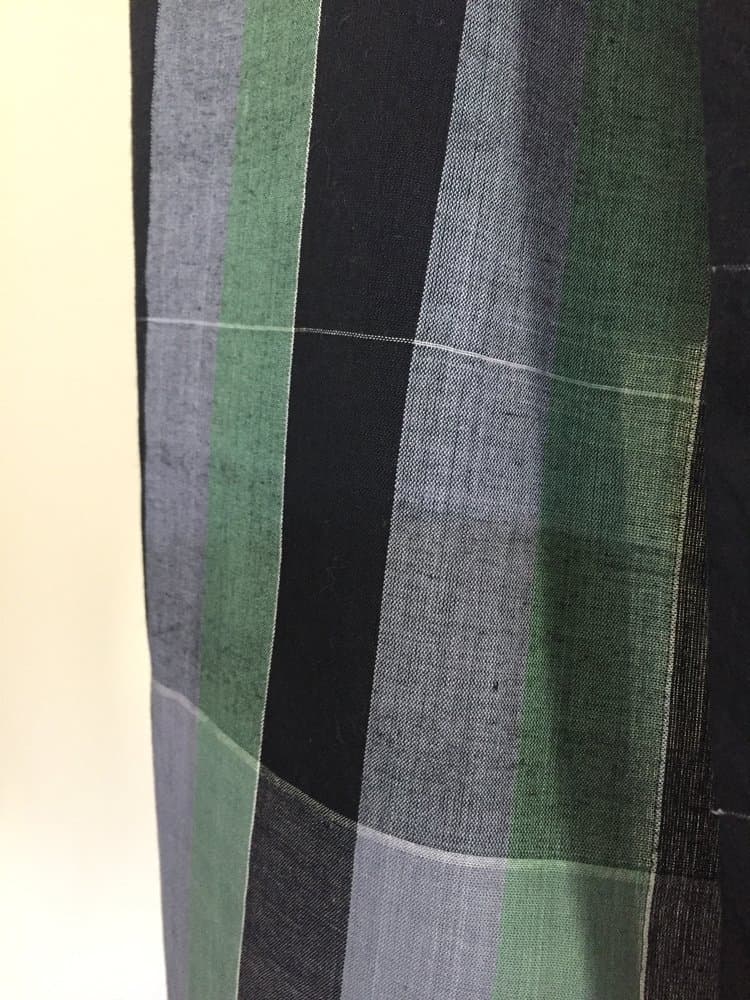 BLACK GREEN STRIPES PATTERN MULMUL COTTON SCARF