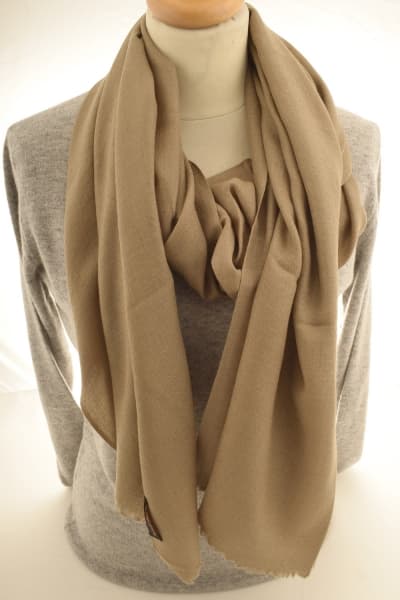 BEIGE COLOURED CASHMERE SCARF