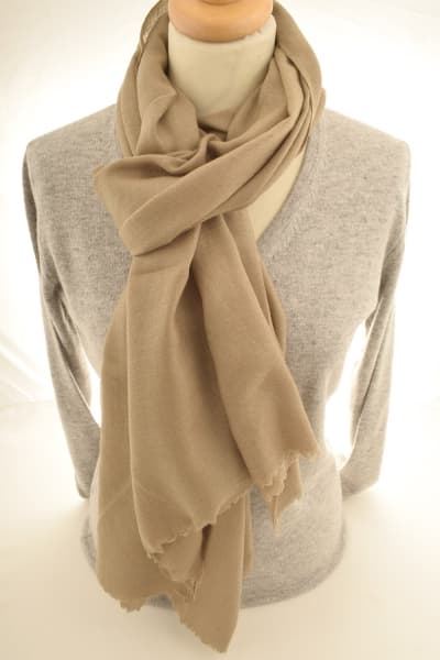 BEIGE COLOURED CASHMERE SCARF