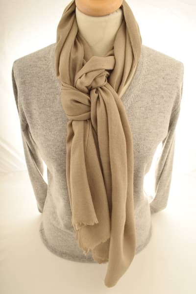 BEIGE COLOURED CASHMERE SCARF