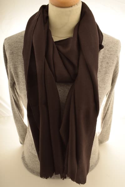 ANAN BROWN COLOURED CASHMERE SCARF