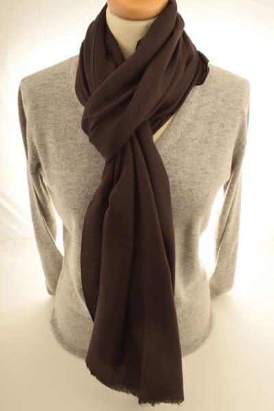 ANAN BROWN COLOURED CASHMERE SCARF