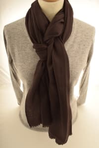 ANAN BROWN COLOURED CASHMERE SCARF