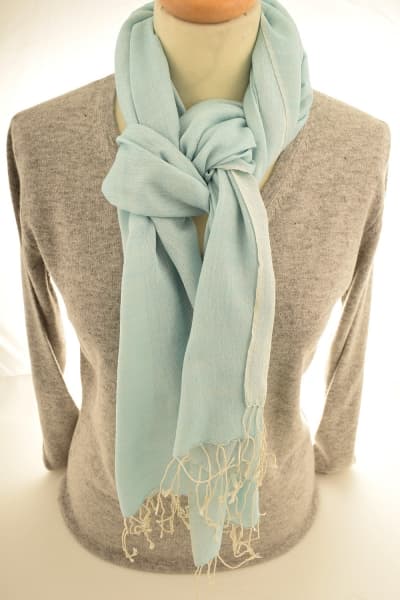 CHERA BABY BLUE COLOURED CASHMERE SCARF