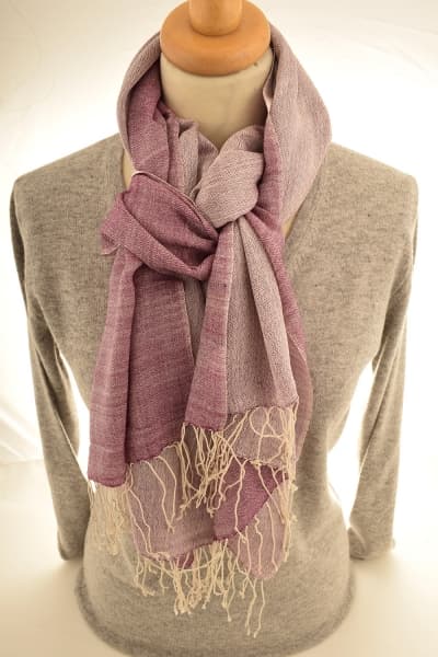 CHERA HIBISCUS COLOURED CASHMERE SCARF
