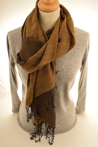 CHERA MUSTARD COLOURED CASHMERE SCARF