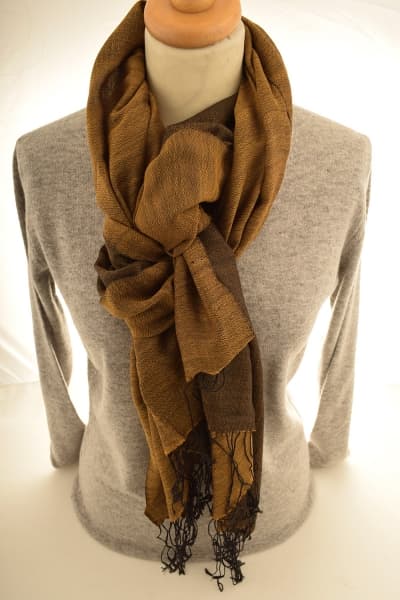 CHERA MUSTARD COLOURED CASHMERE SCARF