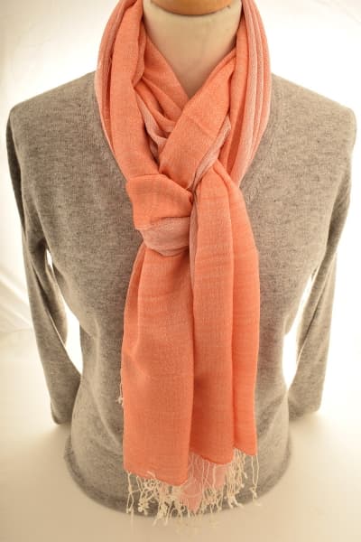 CHERA PEACH COLOURED CASHMERE SCARF