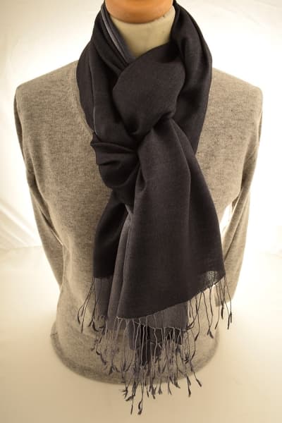 CHIRI BLACK GREY COLOURED CASHMERE SCARF
