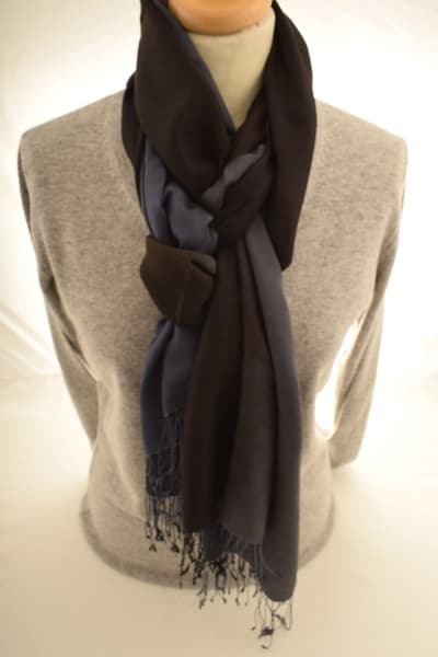 CHIRI GREY BLACK COLOURED CASHMERE SCARF