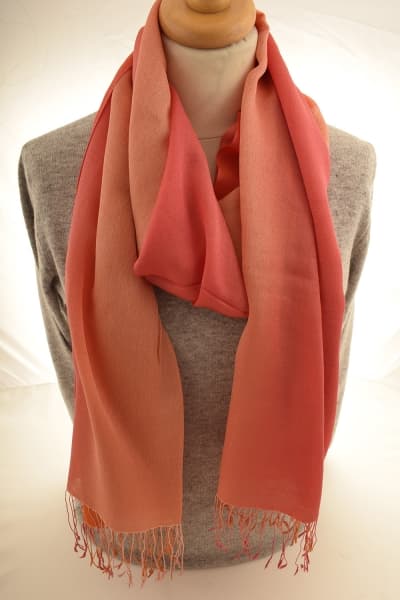 CHIRI PEACH ORANGE COLOURED CASHMERE SCARF