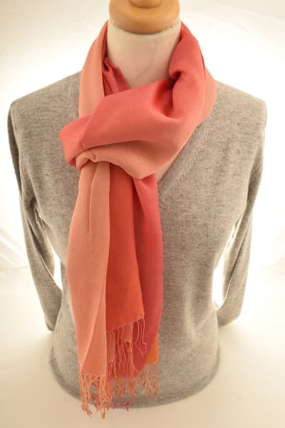 CHIRI PEACH ORANGE COLOURED CASHMERE SCARF
