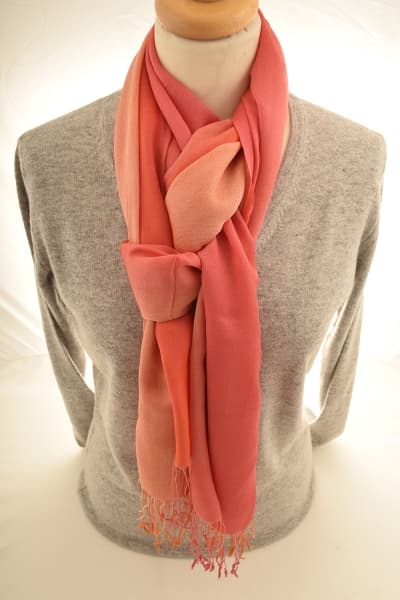 CHIRI PEACH ORANGE COLOURED CASHMERE SCARF