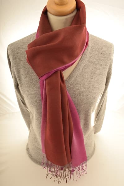 CHIRI PINK BROWN COLOURED CASHMERE SCARF