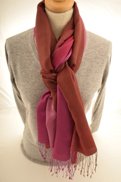 CHIRI PINK BROWN COLOURED CASHMERE SCARF
