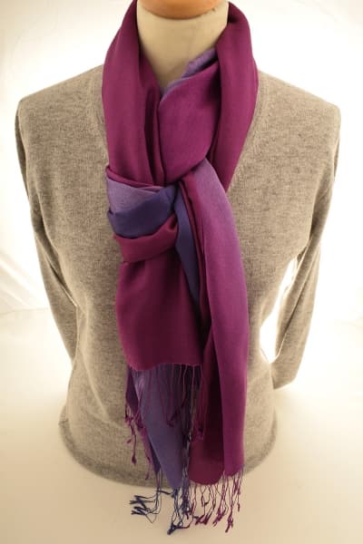 CHIRI PURPLE GREY COLOURED CASHMERE SCARF