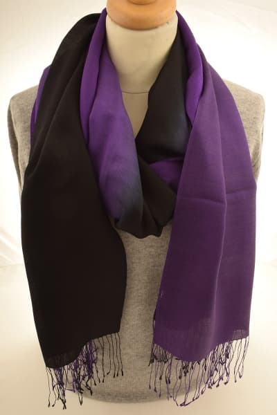CHIRI PURPLE BLACK COLOURED CASHMERE SCARF