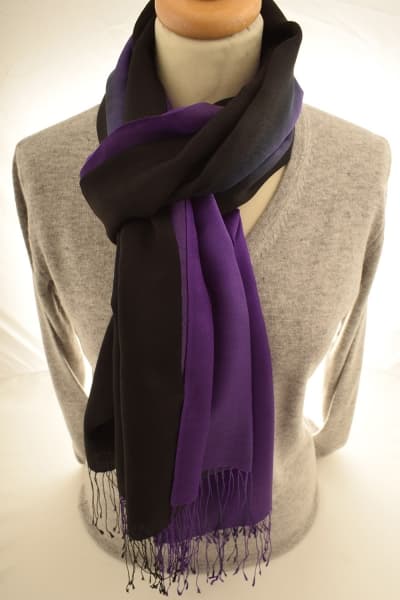 CHIRI PURPLE BLACK COLOURED CASHMERE SCARF
