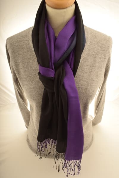 CHIRI PURPLE BLACK COLOURED CASHMERE SCARF