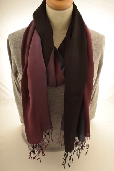 CHIRI WINE RED BLACK COLOURED CASHMERE SCARF